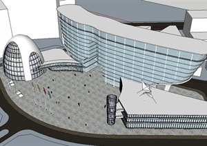 某购物广场建筑造型设计SU(草图大师)模型