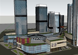 某现代商业环境商业建筑设计SU(草图大师)模型