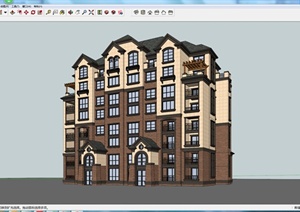 某个现代居住建筑设计SU(草图大师)模型素材