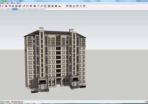 某双栋住宅设计建筑设计SU(草图大师)模型
