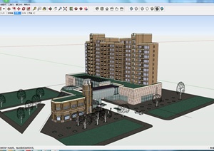 某居住住宅商业商铺建筑设计SU(草图大师)模型