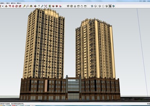 两栋住宅建筑设计SU(草图大师)模型