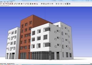 某商铺住宅建筑设计简易SU(草图大师)模型