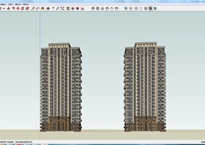 某两栋住宅模型建筑设计SU(草图大师)模型