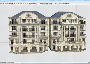 某欧式现代居住楼房设计SU(草图大师)模型素材