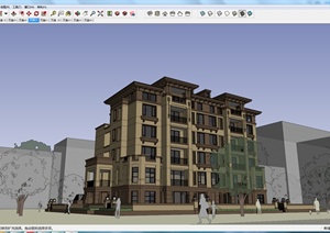 某新古典风格住宅建筑设计方案SU(草图大师)模型