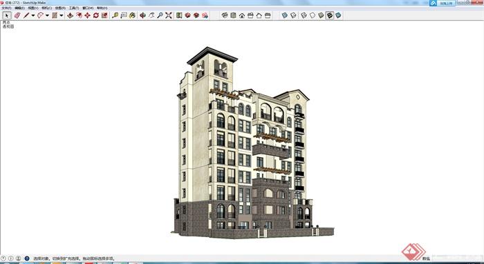 某简欧住宅设计建筑设计SU模型