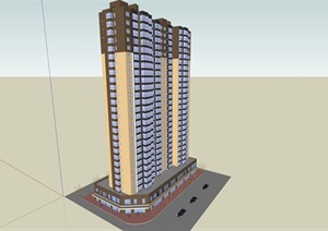 某现代居住商铺商住建筑设计SU(草图大师)模型