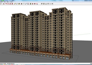 某 居住小区住宅建筑设计SU(草图大师)模型