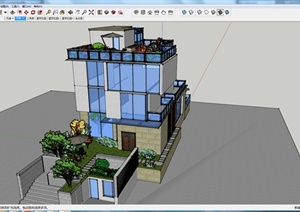 某现代别墅住宅设计建筑设计SU(草图大师)模型