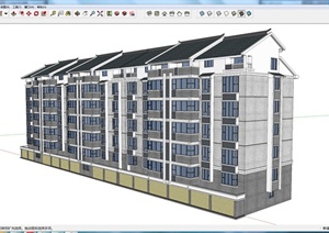 某地现代住宅设计建筑设计SU(草图大师)模型