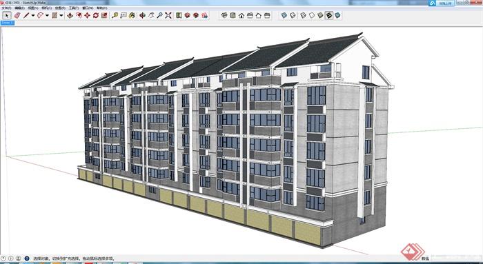 某地现代住宅设计建筑设计SU模型