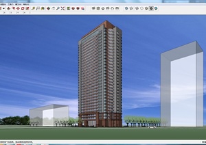 某高层住宅建筑设计SU(草图大师)模型2