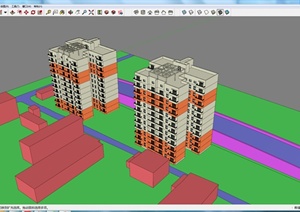某住宅楼建筑设计SU(草图大师)模型(1)