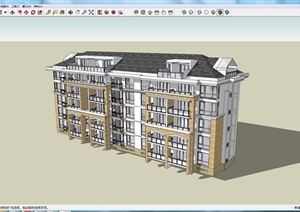 某联排居住住宅设计建筑设计SU(草图大师)模型