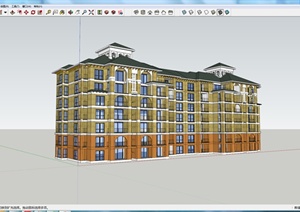 某欧式风格住宅建筑设计方案SU(草图大师)模型4