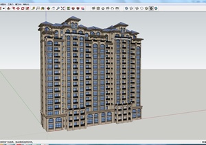 某地区一居住区住宅建筑SU(草图大师)模型图