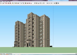 某地现代住宅建筑设计方案SU(草图大师)模型4