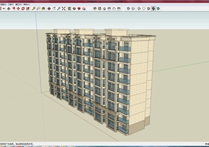 某一居住区住宅建筑设计SU(草图大师)模型素材