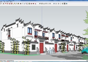 某现代中式风格住宅建筑设计方案SU(草图大师)模型5