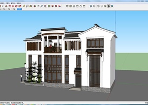 某地区一民居住宅建筑设计SU(草图大师)模型
