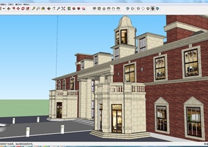 某欧式住宅休闲会所建筑设计SU(草图大师)模型