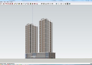 某高层商住建筑设计SU(草图大师)模型（2）