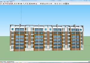 某地现代风格住宅建筑设计方案SU(草图大师)模型7