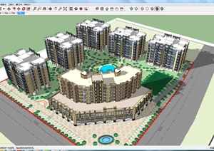 某居住住宅区建筑规划设计SU(草图大师)模型