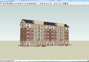某地现代住宅建筑设计方案SU(草图大师)模型9