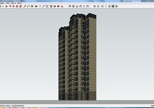 某地区高层住宅建筑设计SU(草图大师)模型素材