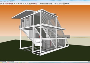 某地现代住宅建筑设计方案SU(草图大师)模型5