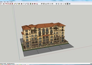 某欧式风格住宅建筑设计方案SU(草图大师)模型2