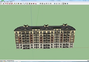 某地欧式风格多层住宅楼建筑设计方案SU(草图大师)模型