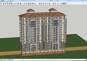 某欧式住宅楼建筑设计SU(草图大师)模型3
