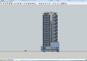 某独栋现代商住建筑设计SU(草图大师)模型