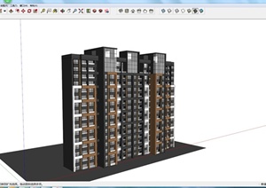 某地现代住宅建筑设计方案SU(草图大师)模型2