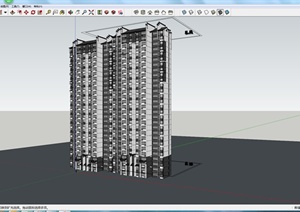 某新中式住宅楼建筑设计SU(草图大师)模型1