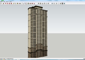 某一现代风格高层住宅建筑SU(草图大师)模型图