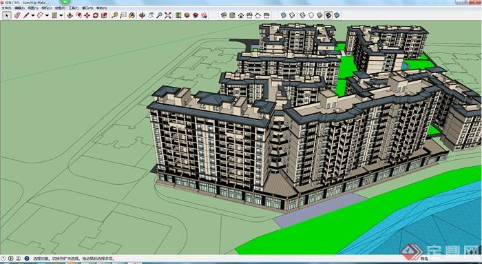 某商住小区建筑设计SU模型