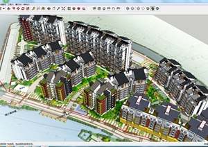 某住宅小区建筑规划设计SU(草图大师)模型1