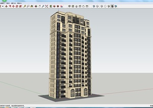 某高层居住用房建筑设计SU(草图大师)模型