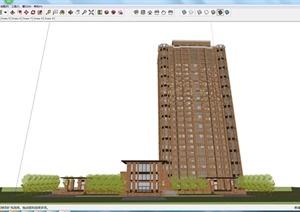 某地现代住宅建筑设计方案SU(草图大师)模型6