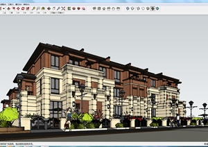 某新古典风格住宅建筑设计方案SU(草图大师)模型1