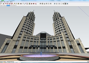 某地现代风格商业建筑设计方案SU(草图大师)模型