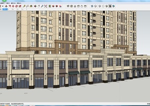某高层住宅商铺商住建筑设计SU(草图大师)模型