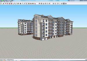 某地新中式风格住宅建筑设计方案SU(草图大师)模型
