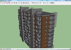 某现代居住建筑楼房SU(草图大师)模型素材参考