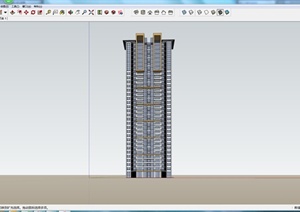 某现代高层居住建筑楼模型参考SU(草图大师)素材
