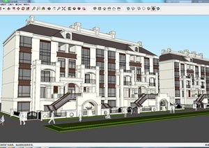 某欧式住宅建筑设计方案SU(草图大师)模型1